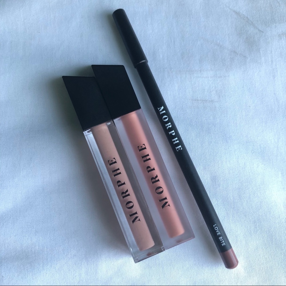 Morphe Nude Lipstick Lip Gloss Lip Liner Trio Set